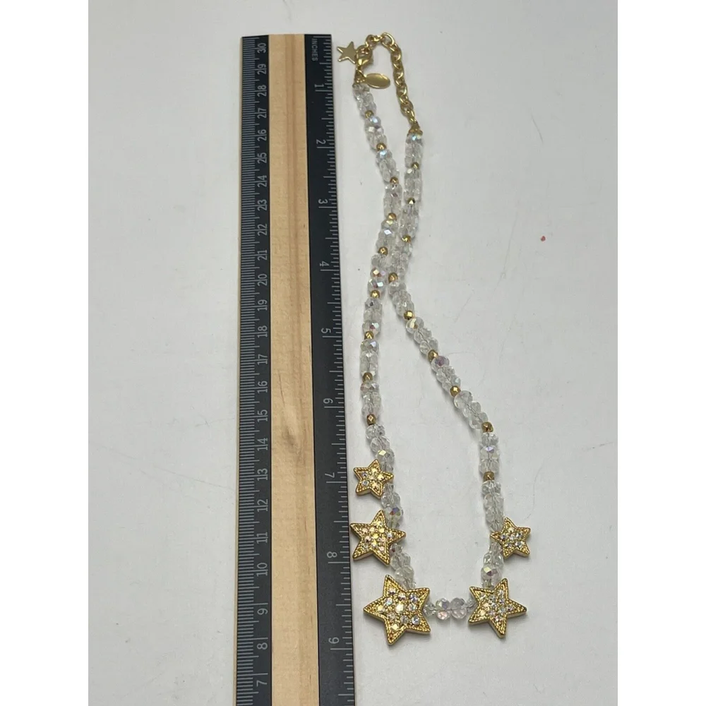 Kirks Folly Gold Star Aurora Borealis Bead Necklace - Picture 8 of 9